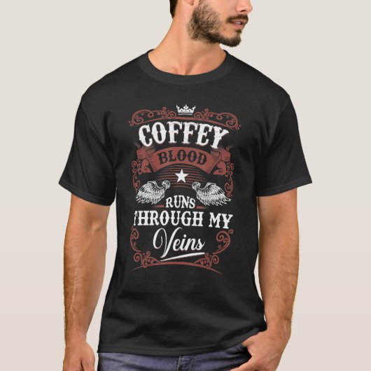 COFFEY Bloed loopt door mijn familie Vin T-shirt (Voorkant)