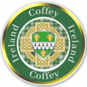 Coffey Irish Shield & Celtic Cross gepersonaliseer Sticker (Voorkant)