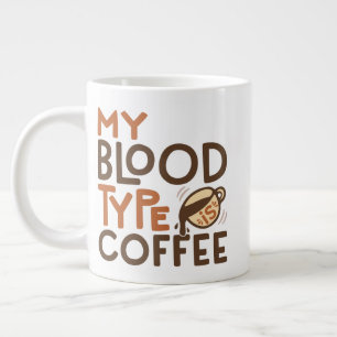 Coffie Bloedtype Grafiek voor Koffieliefhebber Cad Grote Koffiekop