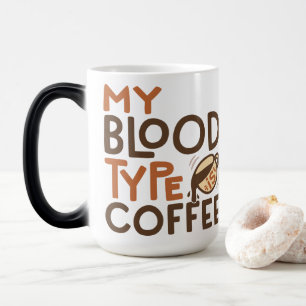 Coffie Bloedtype Grafiek voor Koffieliefhebber Cad Magische Mok