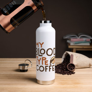 Coffie Bloedtype Grafiek voor Koffieliefhebber Cad Waterfles