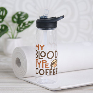 Coffie Bloedtype Grafiek voor Koffieliefhebber Cad Waterfles