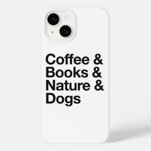 Coffie & Boeken & Natuur & Honden Phonehoes (Zwart Case-Mate iPhone 14 Hoesje