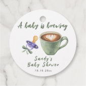 Coffie Boog Fopspeen Baby Shower Bedankjes Labels (Achterkant)