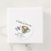 Coffie Boog Fopspeen Baby Shower Bedankjes Labels (In situ)
