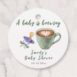 Coffie Boog Fopspeen Baby Shower Bedankjes Labels