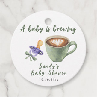 Coffie Boog Fopspeen Baby Shower Bedankjes Labels