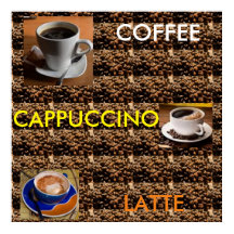 COFFIE CAPPUCCINO LATTE POSTER MENU