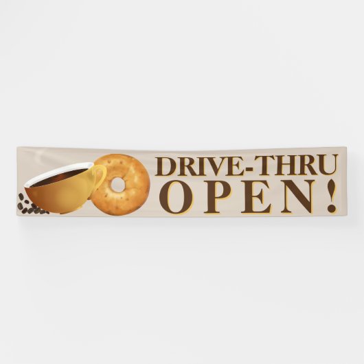 Coffie- en Bagel Drive Thru Spandoek (Horizontaal)