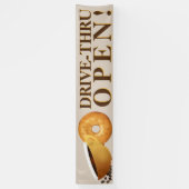 Coffie- en Bagel Drive Thru Spandoek (Verticaal)