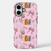Coffie en Boeken Patroon iPhone Hoesje | Cozy Leze (Achterkant)