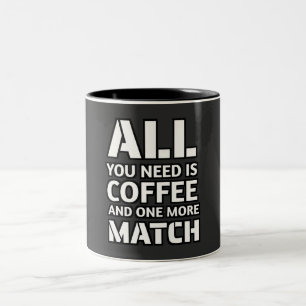 Coffie- en Match-gamingcitaat Tweekleurige Koffiemok