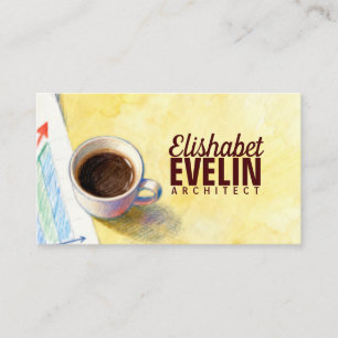 Coffie en omzetgroeigrafiek visitekaartje