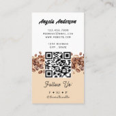 Coffie Hart Trendy QR-code en Website Visitekaartje (Achterkant)
