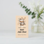 Coffie Latte Trendy QR-code en website Visitekaartje (Staand voorkant)