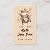 Coffie Latte Trendy QR-code en website Visitekaartje (Voorkant)