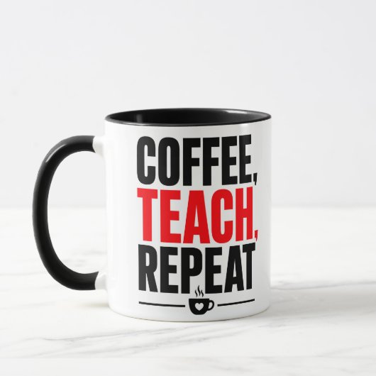 Coffie Lesgeven Herhalen Docenten Mok – Grappige C (Links)