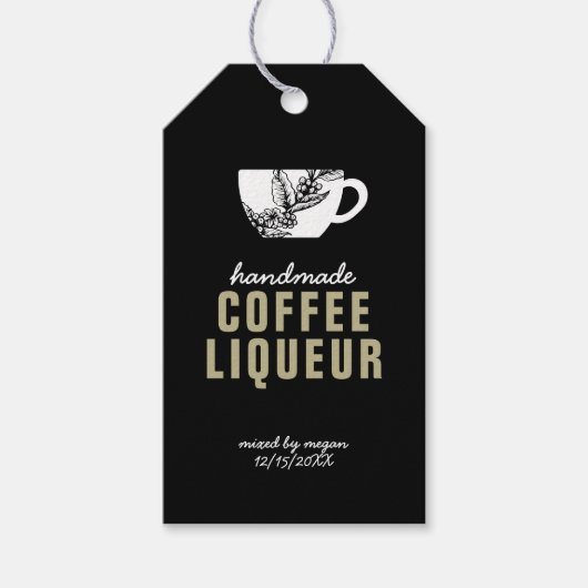 Coffie Likeur Cadeaubijslage Cadeaulabel (Voorkant)