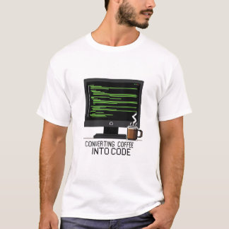 Coffie omzetten in grappige programmeur pixel t-shirt