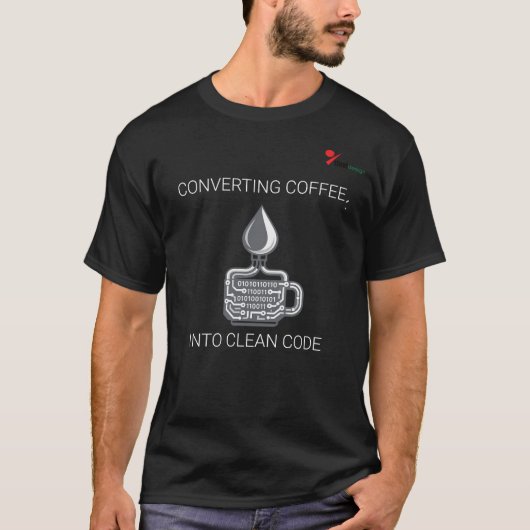 Coffie omzetten in schone code, grappige ontwikkel t-shirt (Voorkant)