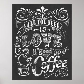 Coffie-Poster afdrukken Gift Alles wat je nodig he Poster