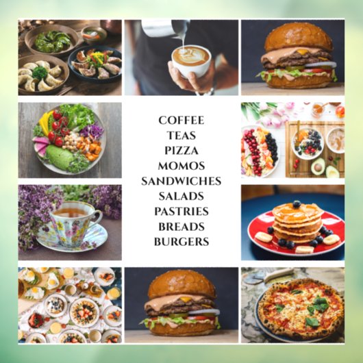 Coffie Thee Cafe Menu Aangepaste Zakelijke Fotocol Raamsticker (Vel 3)