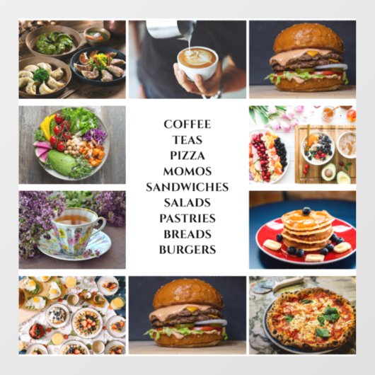 Coffie Thee Cafe Menu Aangepaste Zakelijke Fotocol Raamsticker (Vel)