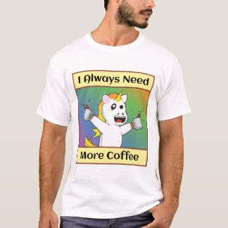 Coffie verslaafd eenhoorn t-shirt