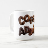 Coffie verslaafde koffiemok (Voorkant links)