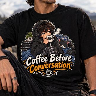 Coffie Voor Conversatie Anime Gezellig T-shirt