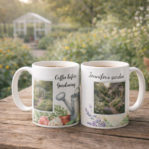 Coffie voor het tuinieren foto persoonlijke tuin koffiemok