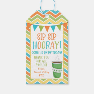 Coffie voor leraren PTO PTA cadeaukaartjes Cadeaulabel
