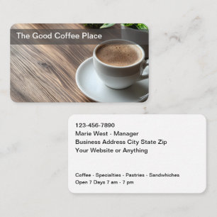 Coffiebar Java Restaurant Visitekaartje