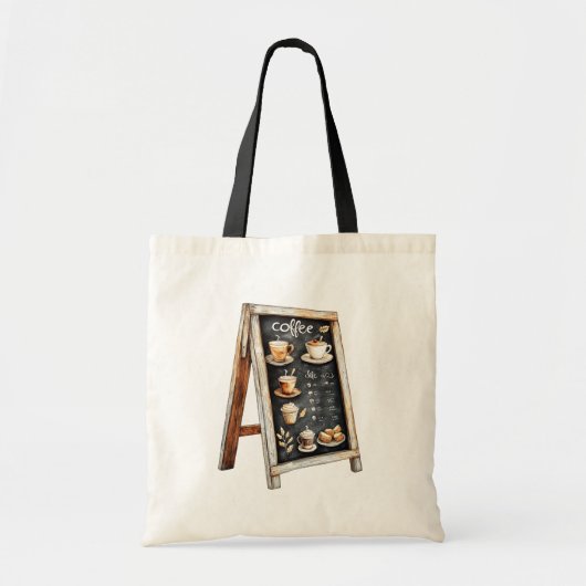 Coffiebeker Hart Menu Tote Bag (Voorkant)