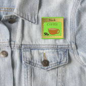 Coffiebeker Personeelsnaamkaart Vierkante Button 5,1 Cm (In situ)