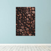 Coffiebonen Canvasprint Canvas Afdruk (Insitu (Houten vloer))