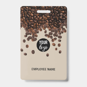 Coffiebonen Zakelijk Logo Werknemersnaam Badge