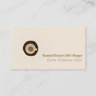 Coffieboon Cup Winkel Barista Logo Cup Beige Visitekaartje