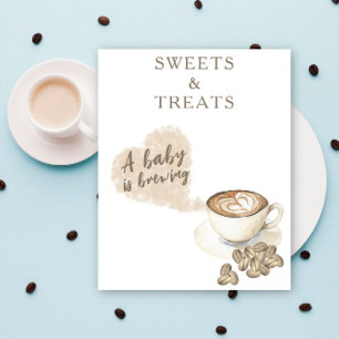 Coffiebrouwen baby shower SNOEPJES EN TRAKTATIES Poster