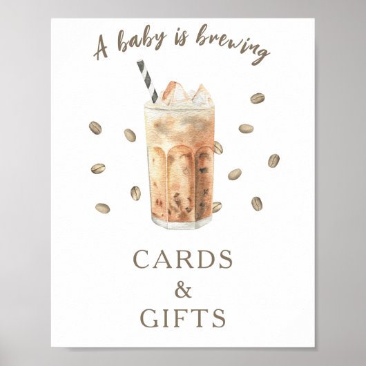 Coffiebrouwen babyshower Kaarten en Cadeaus Poster (Voorkant)