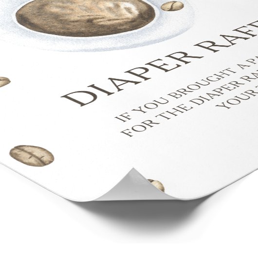 Coffiebrouwen babyshower - luierraffleposter poster (Hoek)