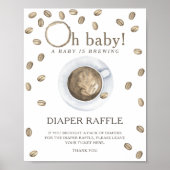 Coffiebrouwen babyshower - luierraffleposter poster (Voorkant)