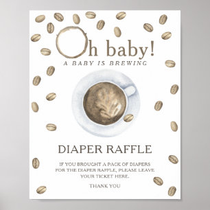 Coffiebrouwen babyshower - luierraffleposter poster