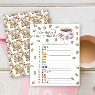 Coffiebrouwende baby shower Emoji-foto spel
