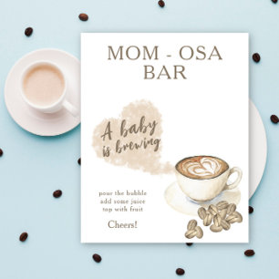 Coffiebrouwende baby shower Momosa bar Poster