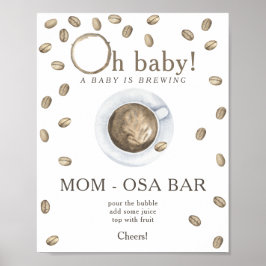 Coffiebrouwende baby shower Momosa bar Poster