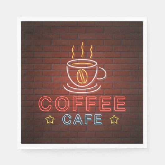 Coffiecafé neon bord servet (Voorkant)