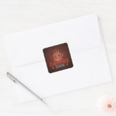 Coffiecafe Neon Bord Vierkante Sticker (Envelop)