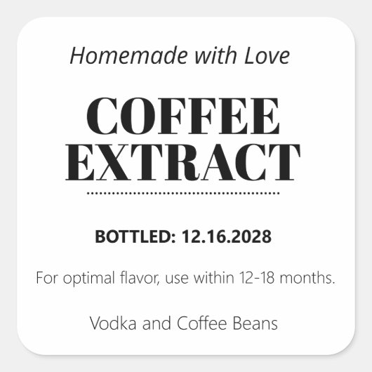 Coffieextract Moderne Label Sticker ZEX_001f (Voorkant)