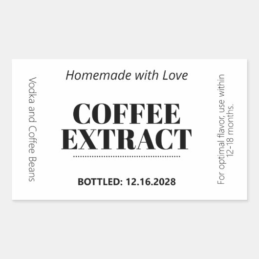 Coffieextract Moderne Label Sticker ZEX_001f (Voorkant)